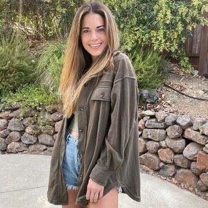 The Jazzy Shacket in Olive